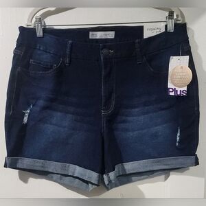 👑🌷👖Royalty For Me Women's Dark Blue Denim Shorts